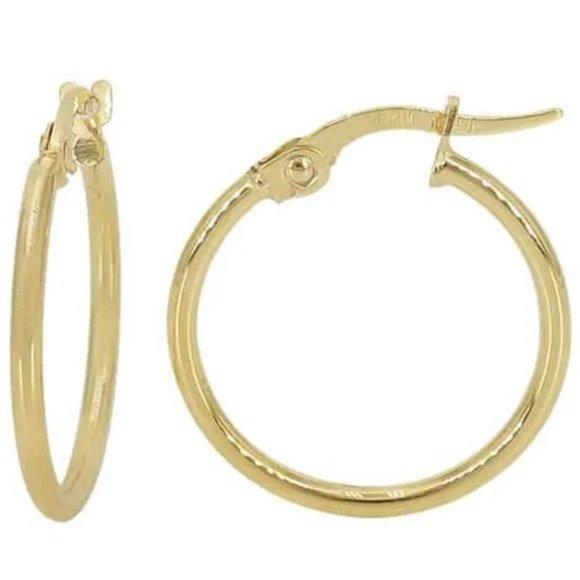 Large 50 mm Gold Hoop Earrings Real 10K Yellow Gold Hoops NEW! Stamped 10K - Picture 4 of 4